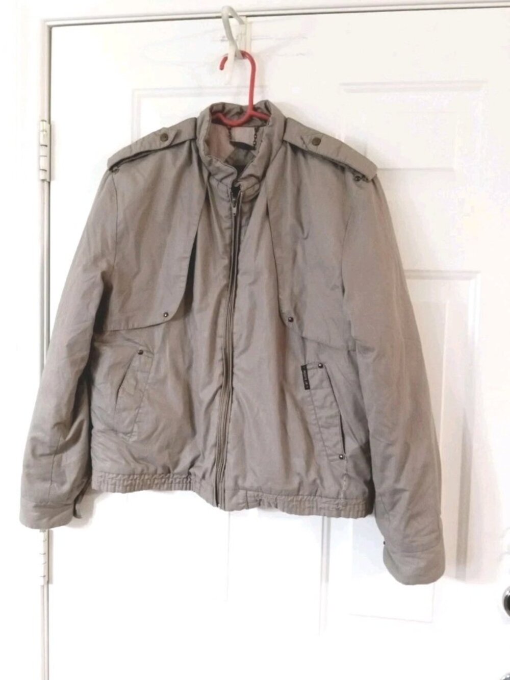 Vtg Members Only Bomber Jacket Quilted Lining Mens Size 40 Gray Full Zip 80s